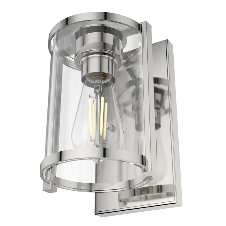 Polished Nickel Dimmable Art Deco Wall Sconce
