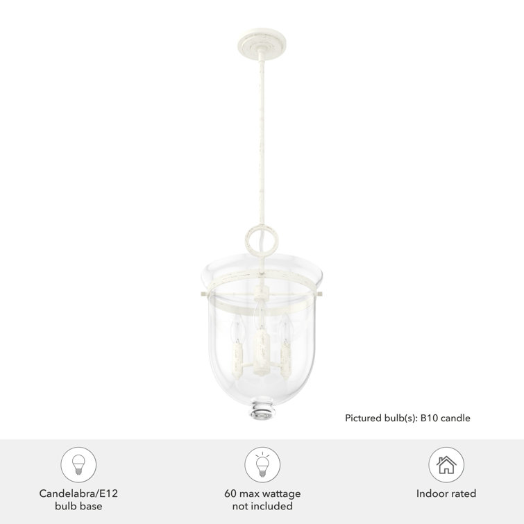 Belltown Transitional 3-Light White Glass Urn Pendant