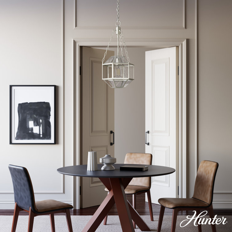 Indria Brushed Nickel 11" Seeded Glass Pendant Light