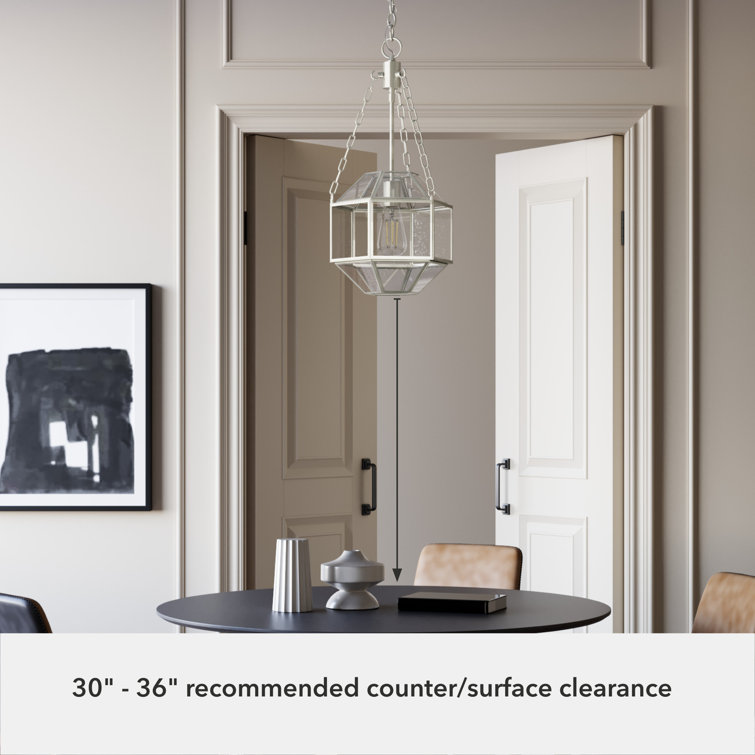 Indria Brushed Nickel 11" Seeded Glass Pendant Light