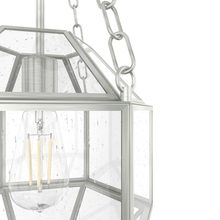 Indria Brushed Nickel 11" Seeded Glass Pendant Light