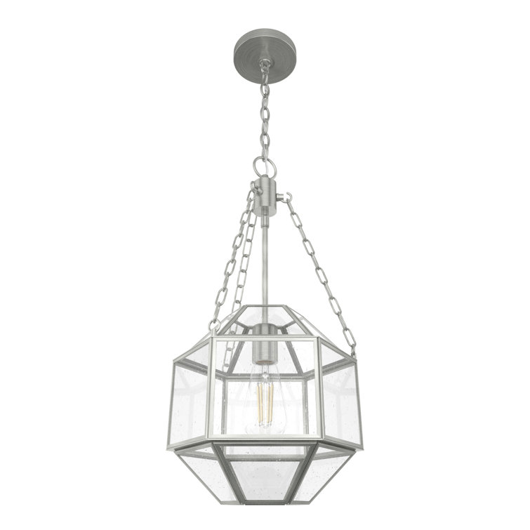 Indria Brushed Nickel 11" Seeded Glass Pendant Light