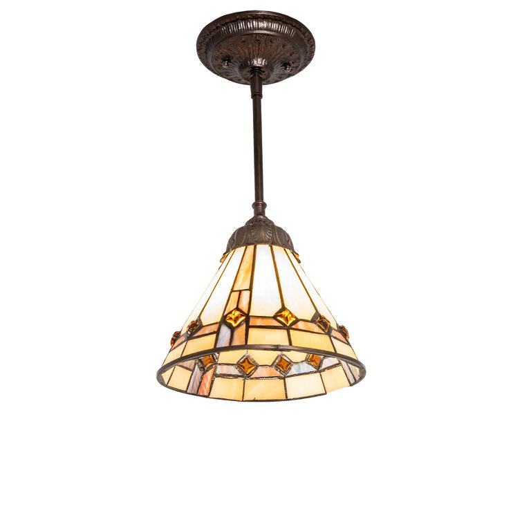 Belvidere Amber Jewel 43" Bronze & Glass Mini Pendant
