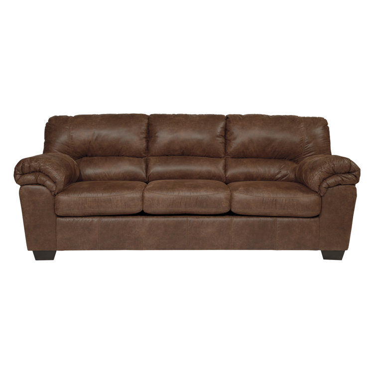 Bladen Full Memory Foam Sleeper Sofa in Faux Leather Coffee
