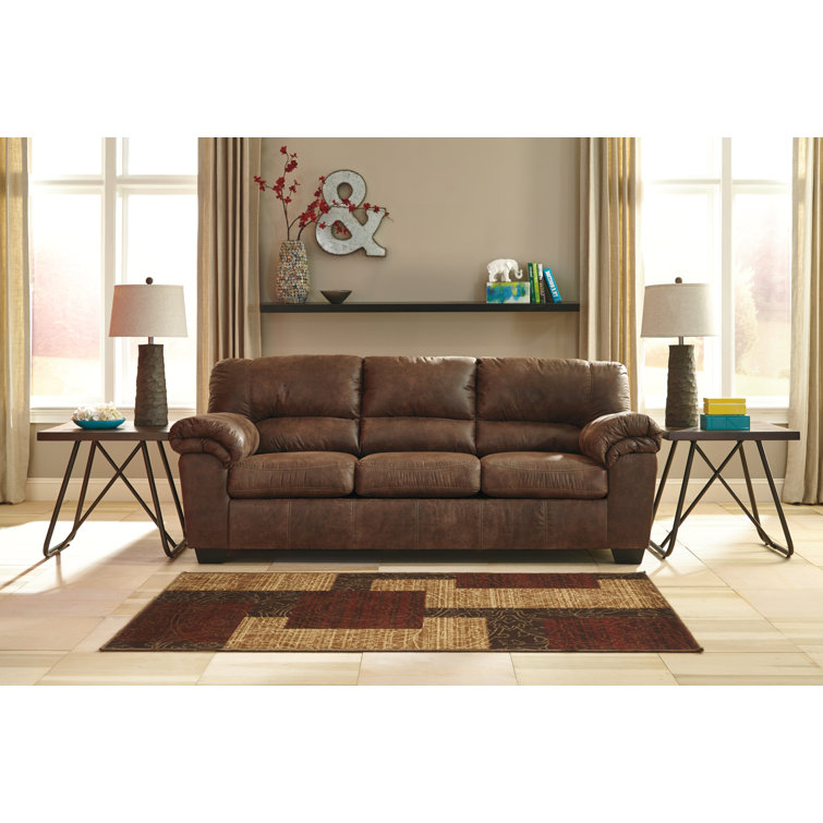 Bladen Full Memory Foam Sleeper Sofa in Faux Leather Coffee