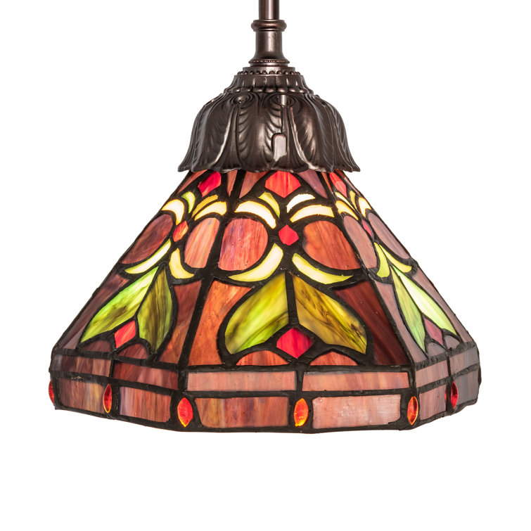 Middleton Mini-Pendant in Mahogany Bronze with Stained Glass