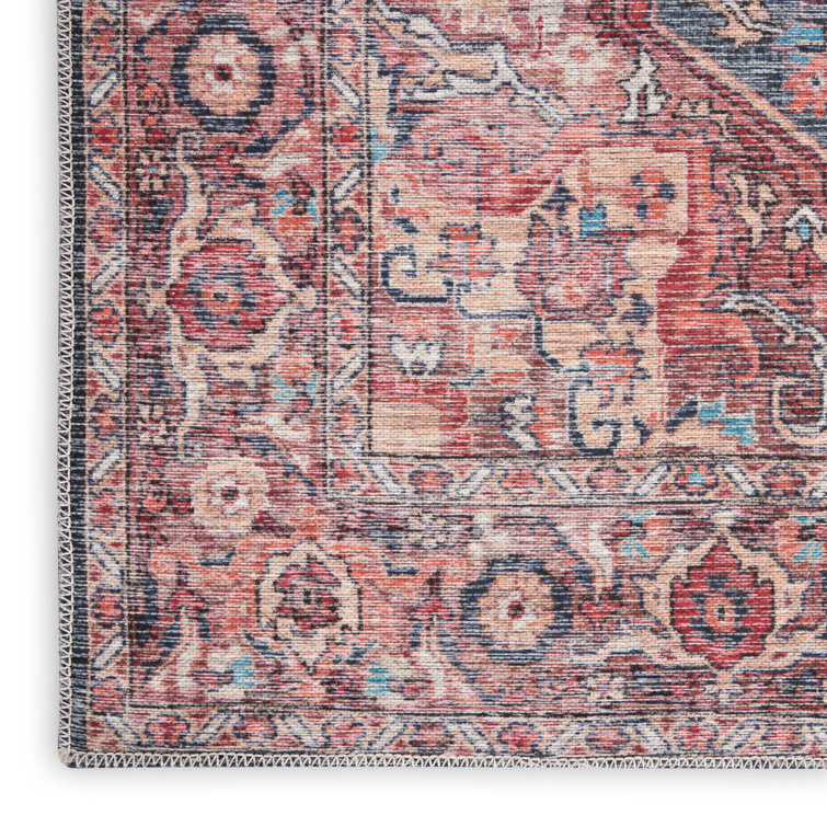 Multicolor Floral Cotton Chenille 5' x 7' Area Rug
