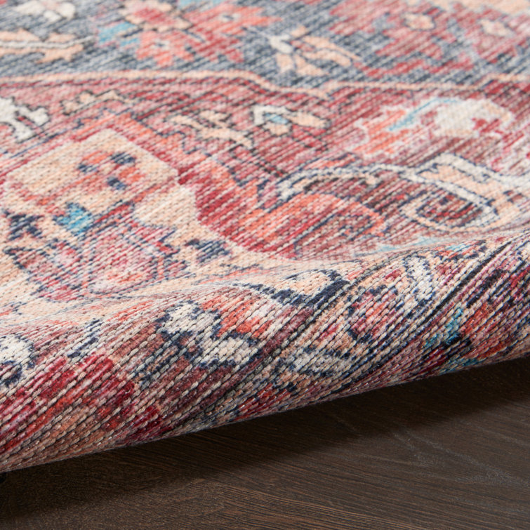 Multicolor Floral Cotton Chenille 5' x 7' Area Rug