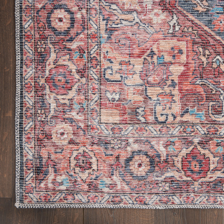 Multicolor Floral Cotton Chenille 5' x 7' Area Rug