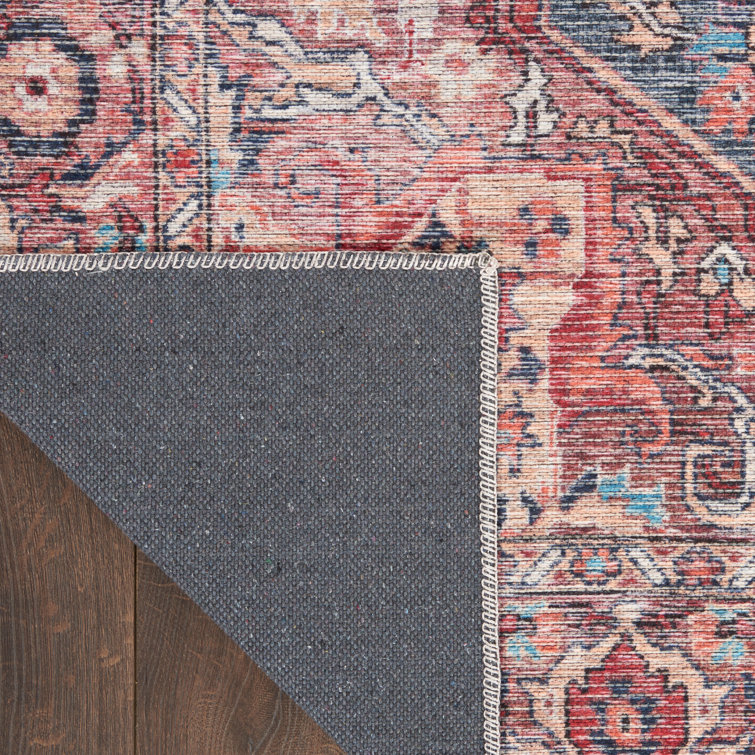 Multicolor Floral Cotton Chenille 5' x 7' Area Rug
