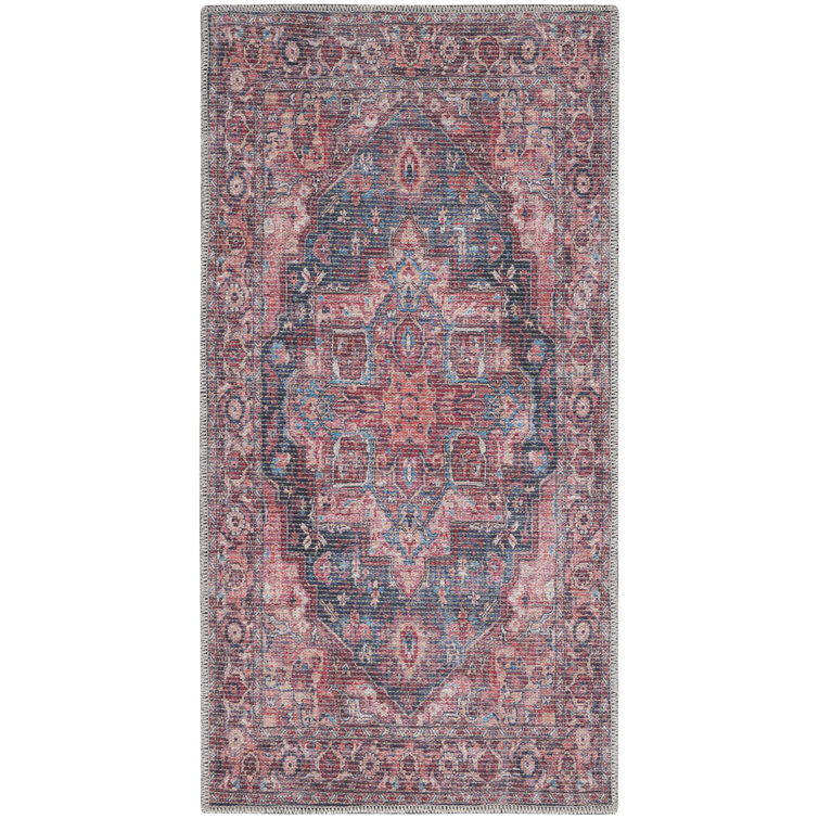 Multicolor Floral Cotton Chenille Rectangular Area Rug