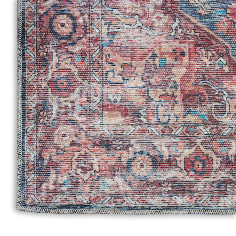 Multicolor Floral Cotton Chenille Rectangular Area Rug