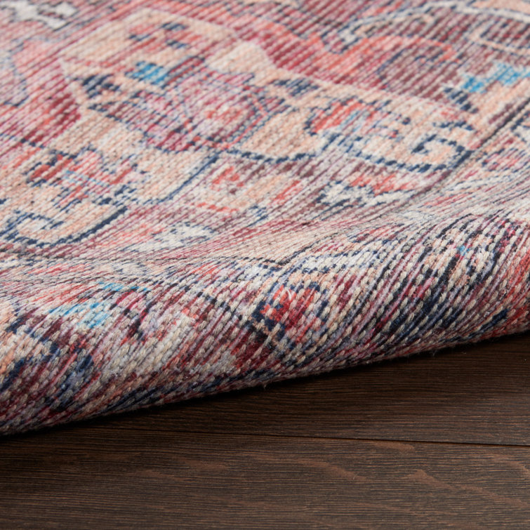Multicolor Floral Cotton Chenille Rectangular Area Rug