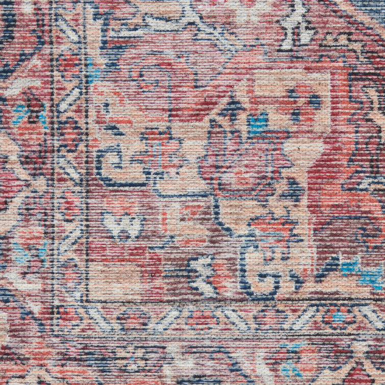 Multicolor Floral Cotton Chenille Rectangular Area Rug