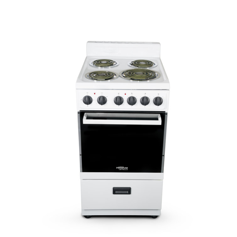 Premium White 20" Freestanding Electric Range with 4 Burners
