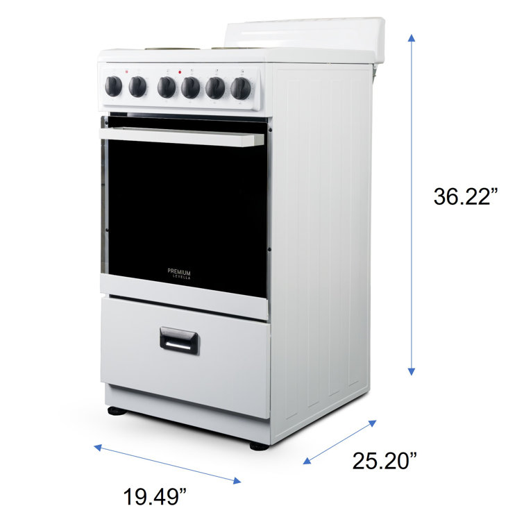 Premium White 20" Freestanding Electric Range with 4 Burners