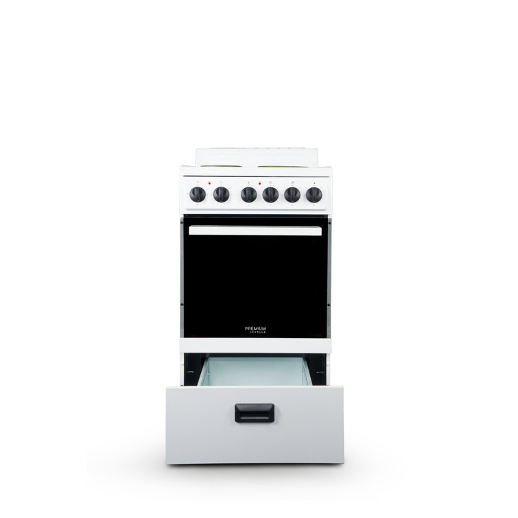 Premium White 20" Freestanding Electric Range with 4 Burners