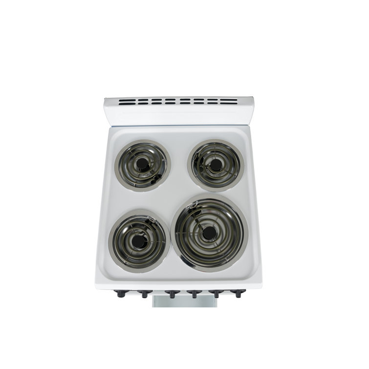 Premium White 20" Freestanding Electric Range with 4 Burners
