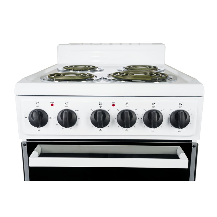 Premium White 20" Freestanding Electric Range with 4 Burners