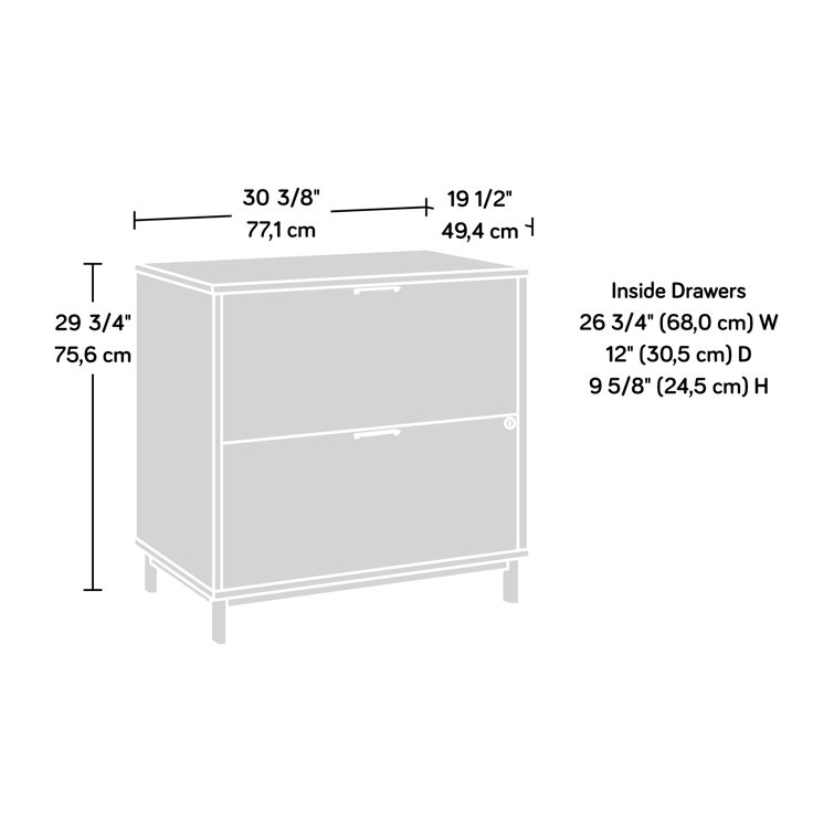 Kiln Acacia 2-Drawer Lockable Lateral File Cabinet
