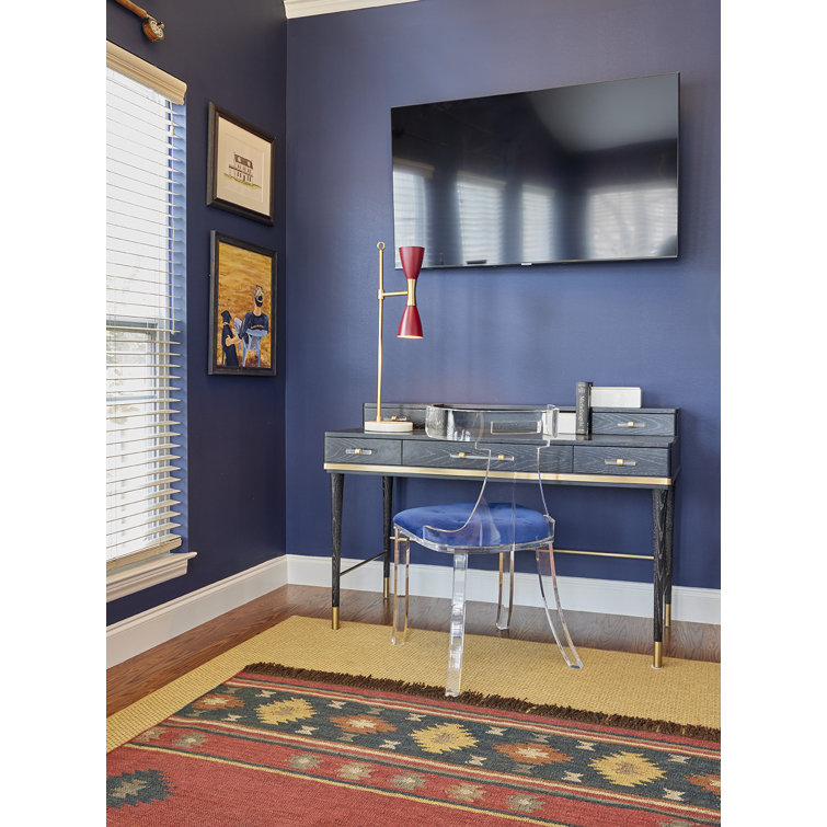 Elsa Modern Blue Velvet Upholstered 34" Side Chair