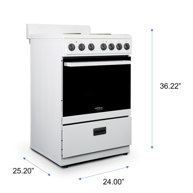 Premium White 24" Electric Range with 4 Coil Burners