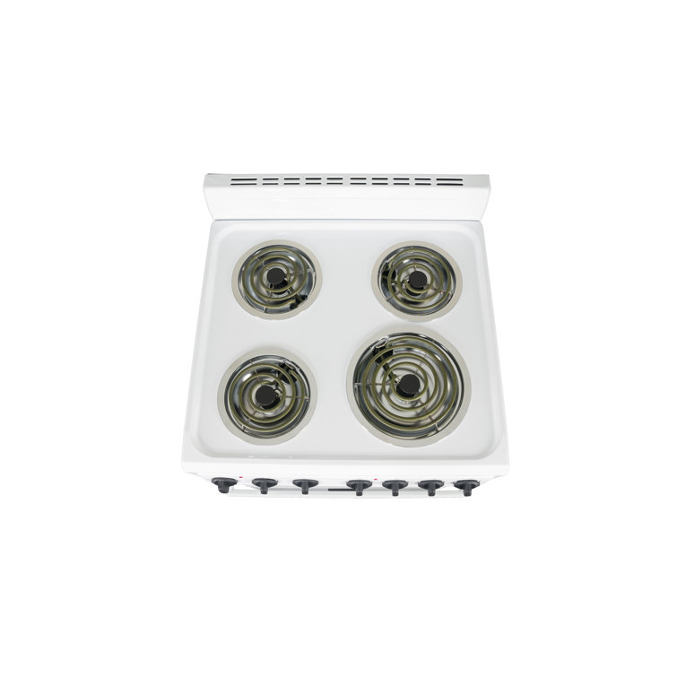 Premium White 24" Electric Range with 4 Coil Burners