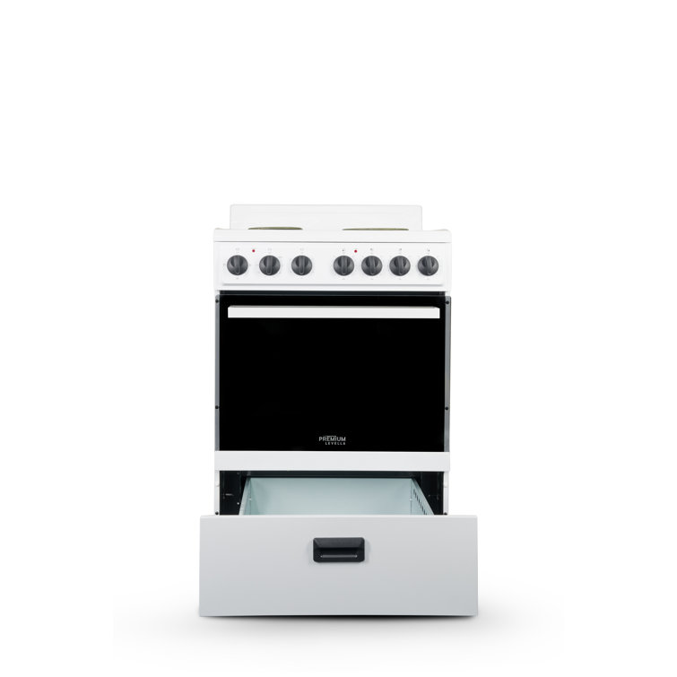 Premium White 24" Electric Range with 4 Coil Burners