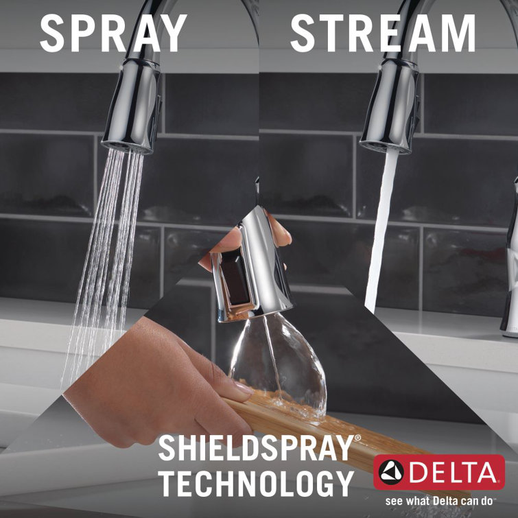 Ophelia Chrome Single Handle Pull Down Kitchen Faucet with Spray