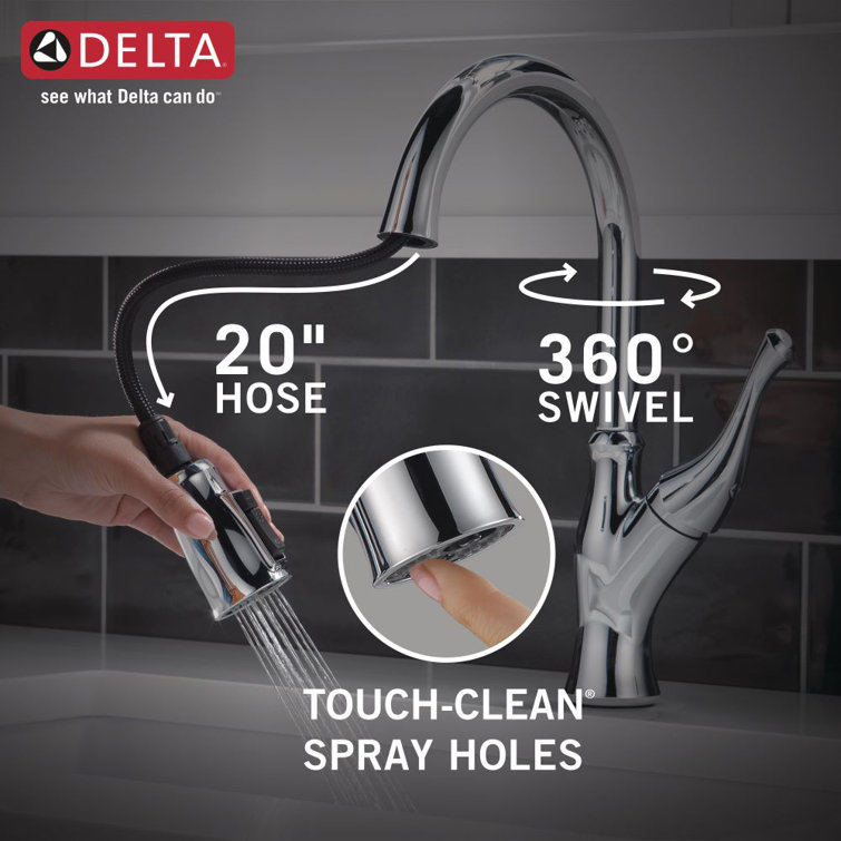 Ophelia Chrome Single Handle Pull Down Kitchen Faucet with Spray