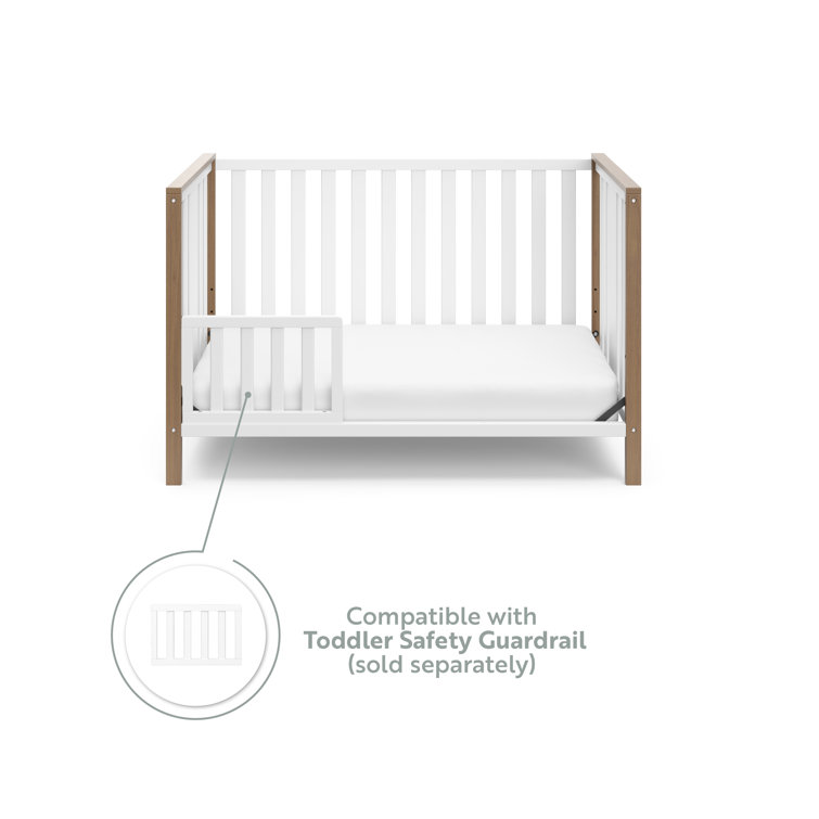 Modern Pacific White and Driftwood 4-in-1 Convertible Crib