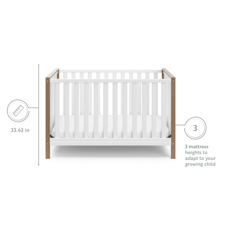 Modern Pacific White and Driftwood 4-in-1 Convertible Crib