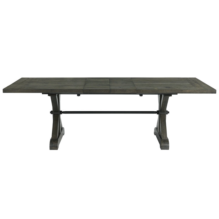 Gray Trestle 6-Piece Extendable Dining Set with Bench