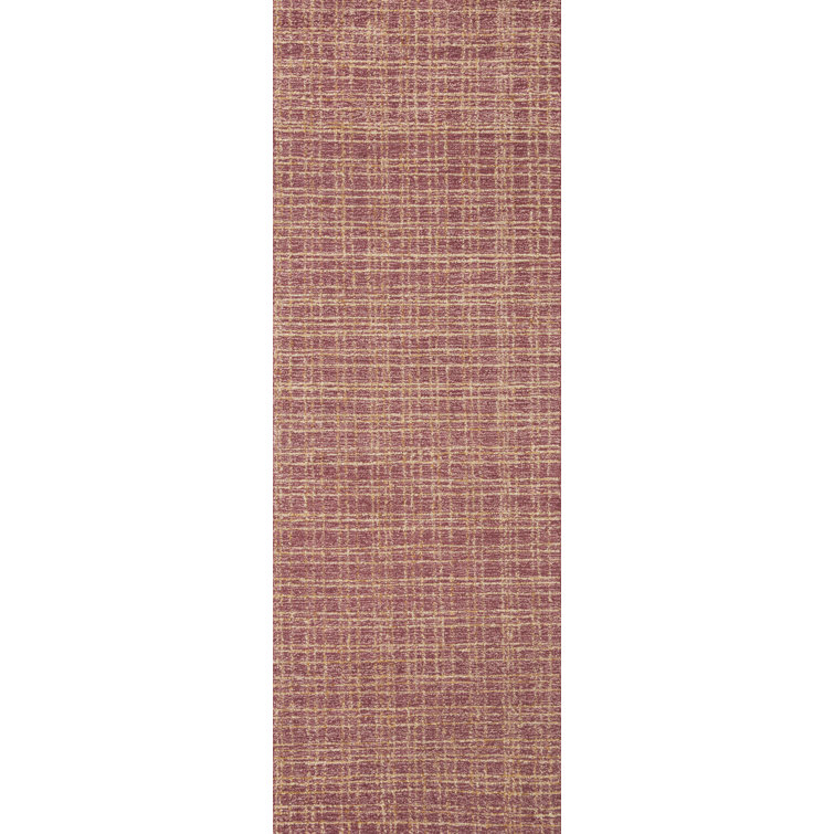 Berry & Natural Hand-Tufted Wool Runner Rug 2'6" x 9'9"