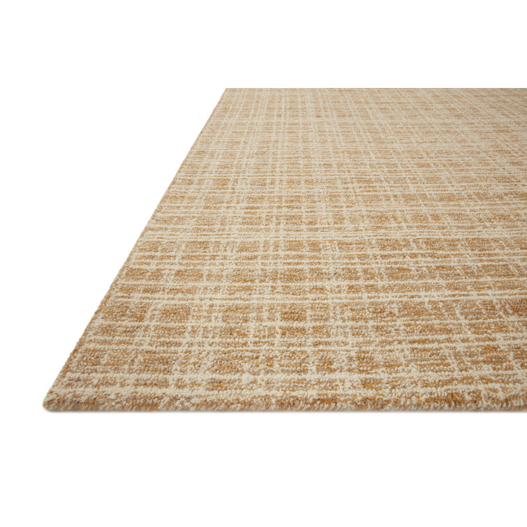 Straw and Ivory Hand-Tufted Wool Runner Rug 2' x 5'