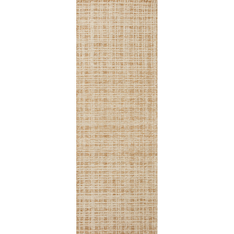 Straw and Ivory Hand-Tufted Wool Runner Rug 2' x 5'