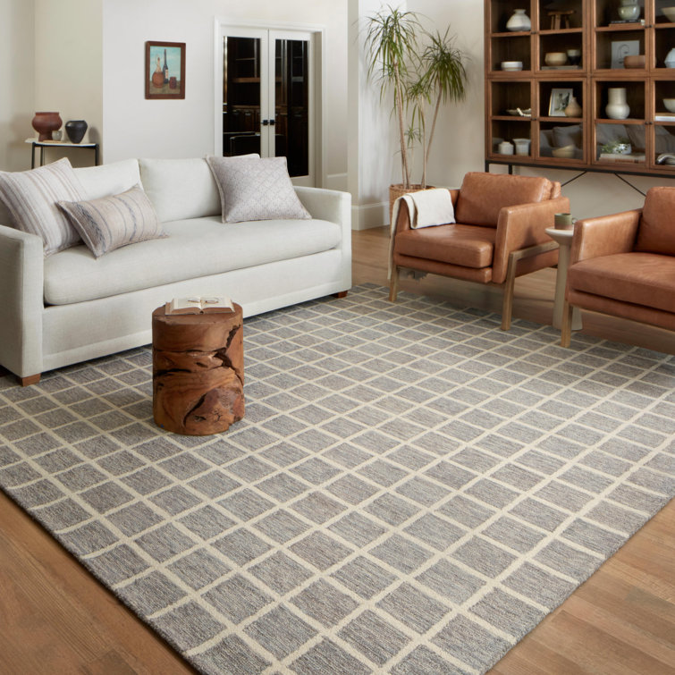 Ivory Elegance Hand-Tufted Wool Rectangular Rug 7'9" x 9'9"