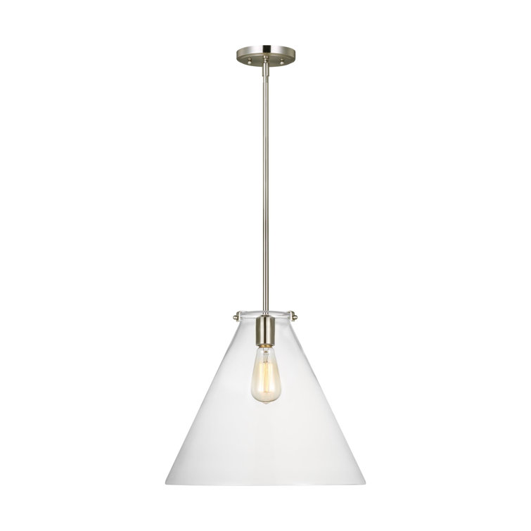 Kate Collection Brushed Nickel Clear Glass Pendant Light