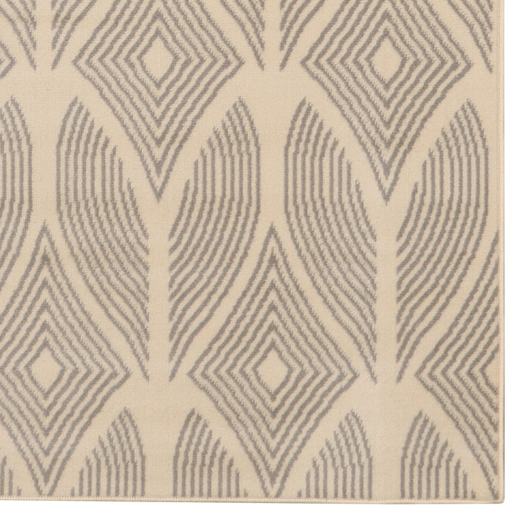 Rectangular Beige Bone Synthetic Transitional Area Rug