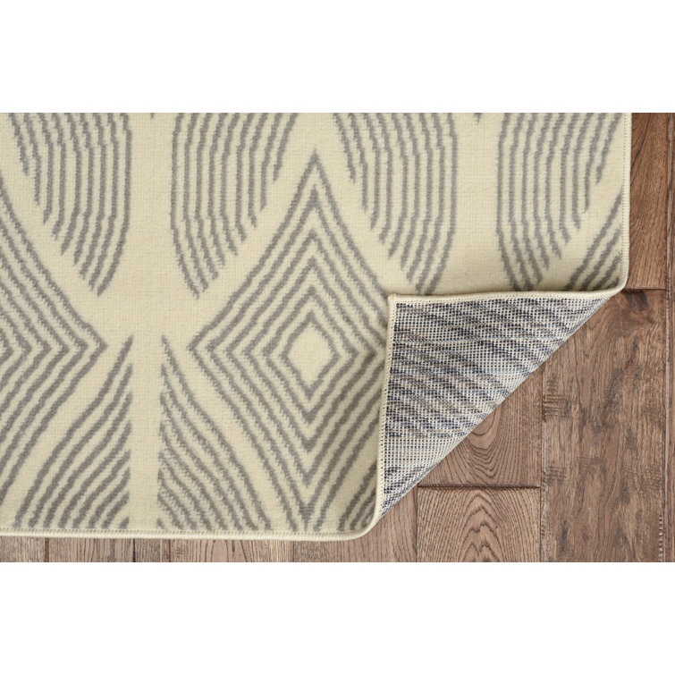 Rectangular Beige Bone Synthetic Transitional Area Rug