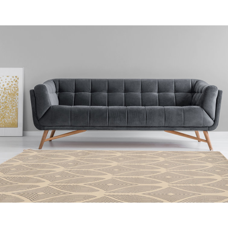 Rectangular Beige Bone Synthetic Transitional Area Rug