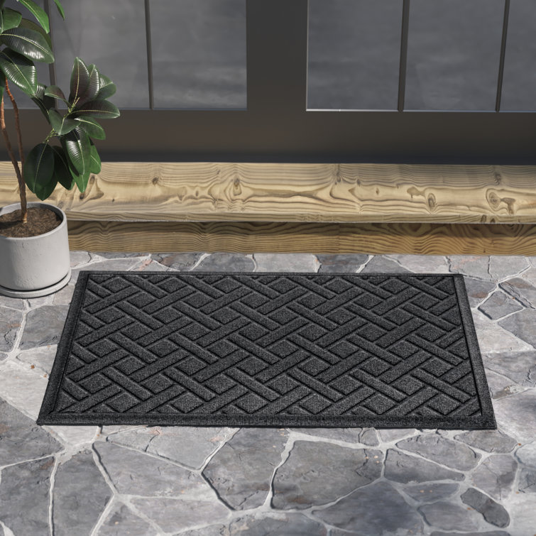 Charcoal Lattice Pattern Outdoor Rubber Door Mat