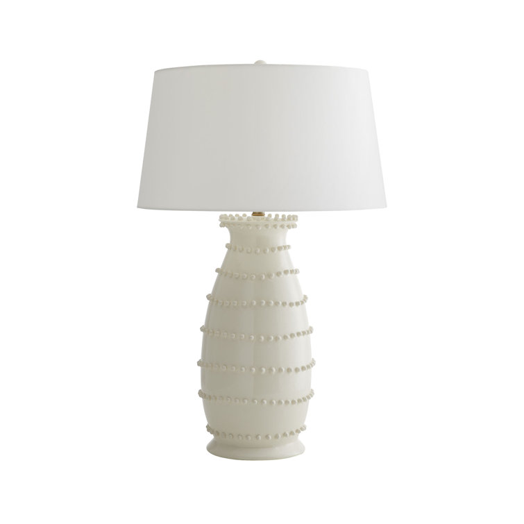 Ivory Ceramic Table Lamp with Off-White Shade