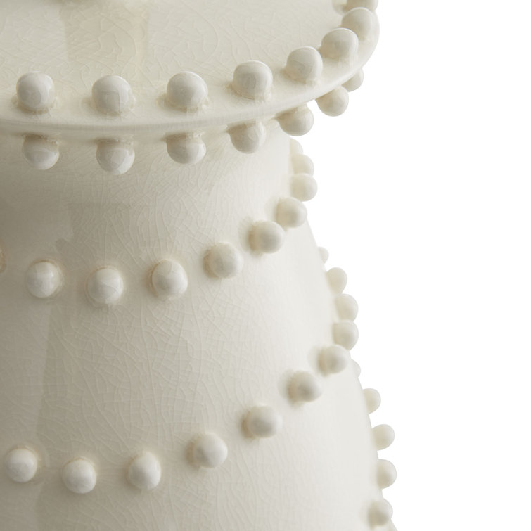 Ivory Ceramic Table Lamp with Off-White Shade