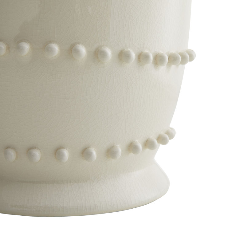 Ivory Ceramic Table Lamp with Off-White Shade