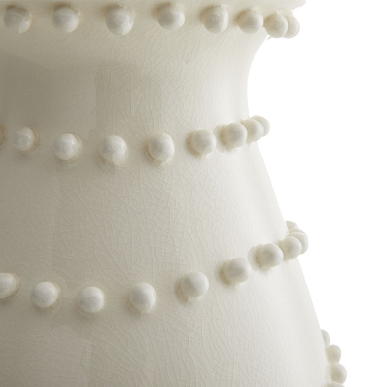 Ivory Ceramic Table Lamp with Off-White Shade
