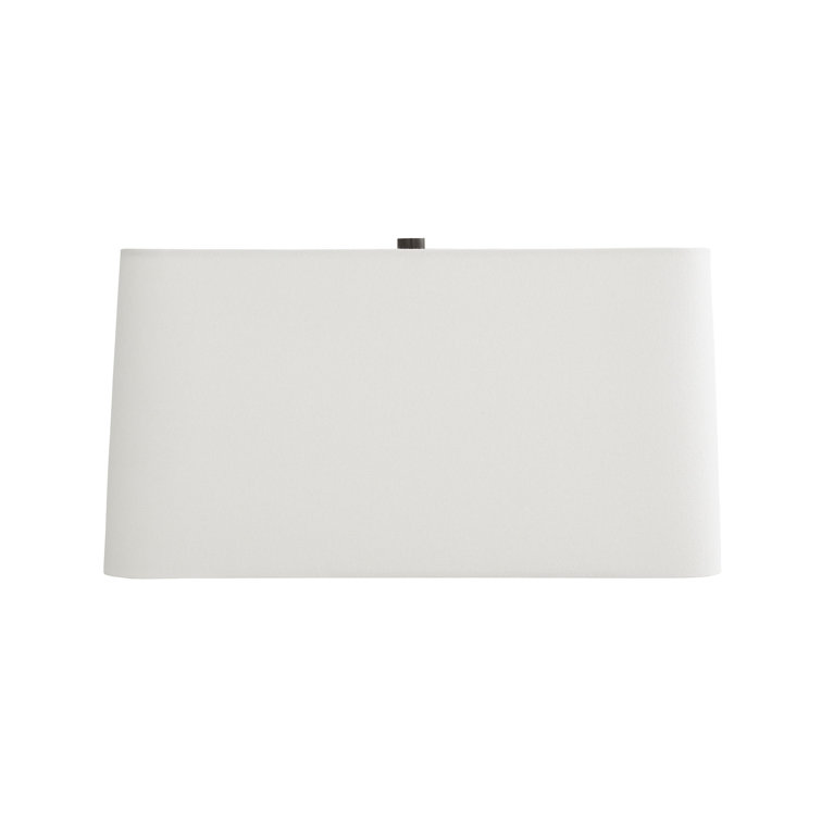 Lyon Bronze and Alabaster Table Lamp with White Linen Shade