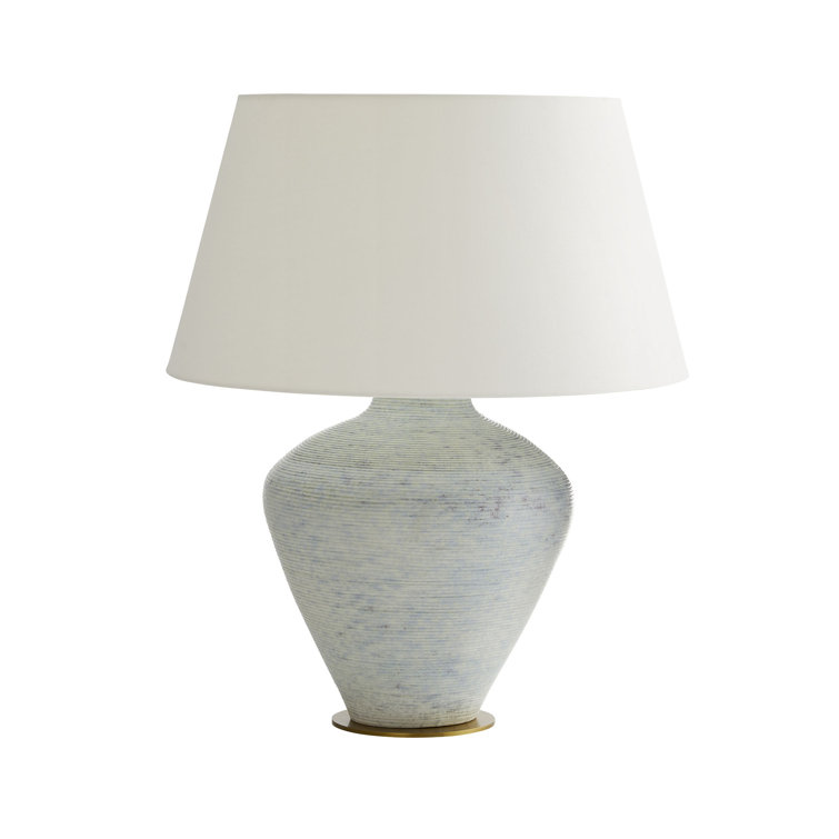Adriatic Mist Porcelain Table Lamp with White Shade