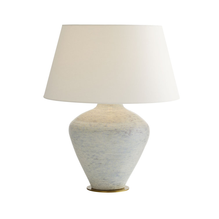 Adriatic Mist Porcelain Table Lamp with White Shade