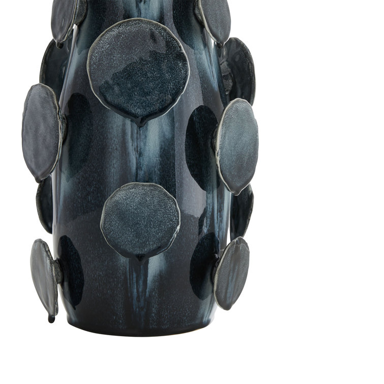 Ocean Reactive Ceramic Table Lamp with Off-White Shade